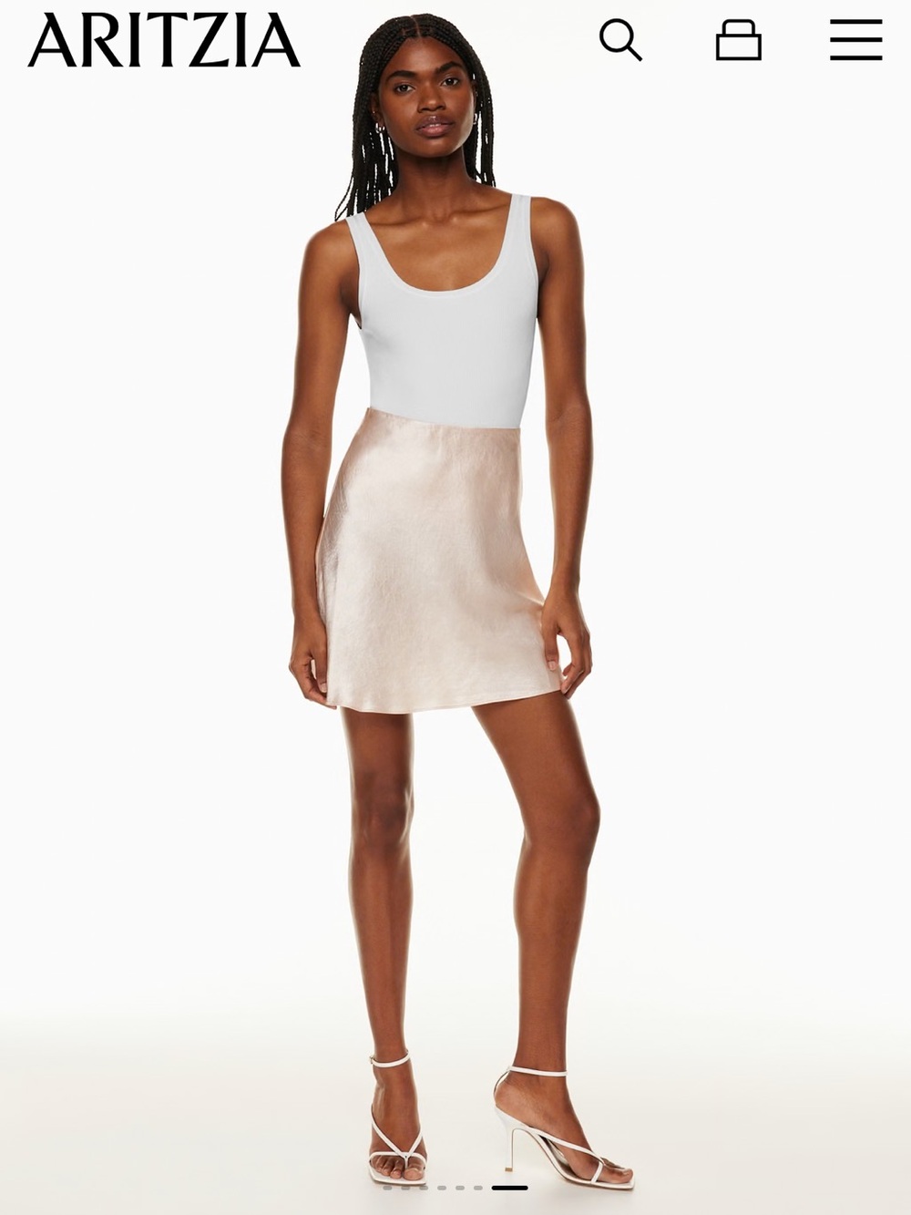 Babaton Blush Satin Mini Skirt